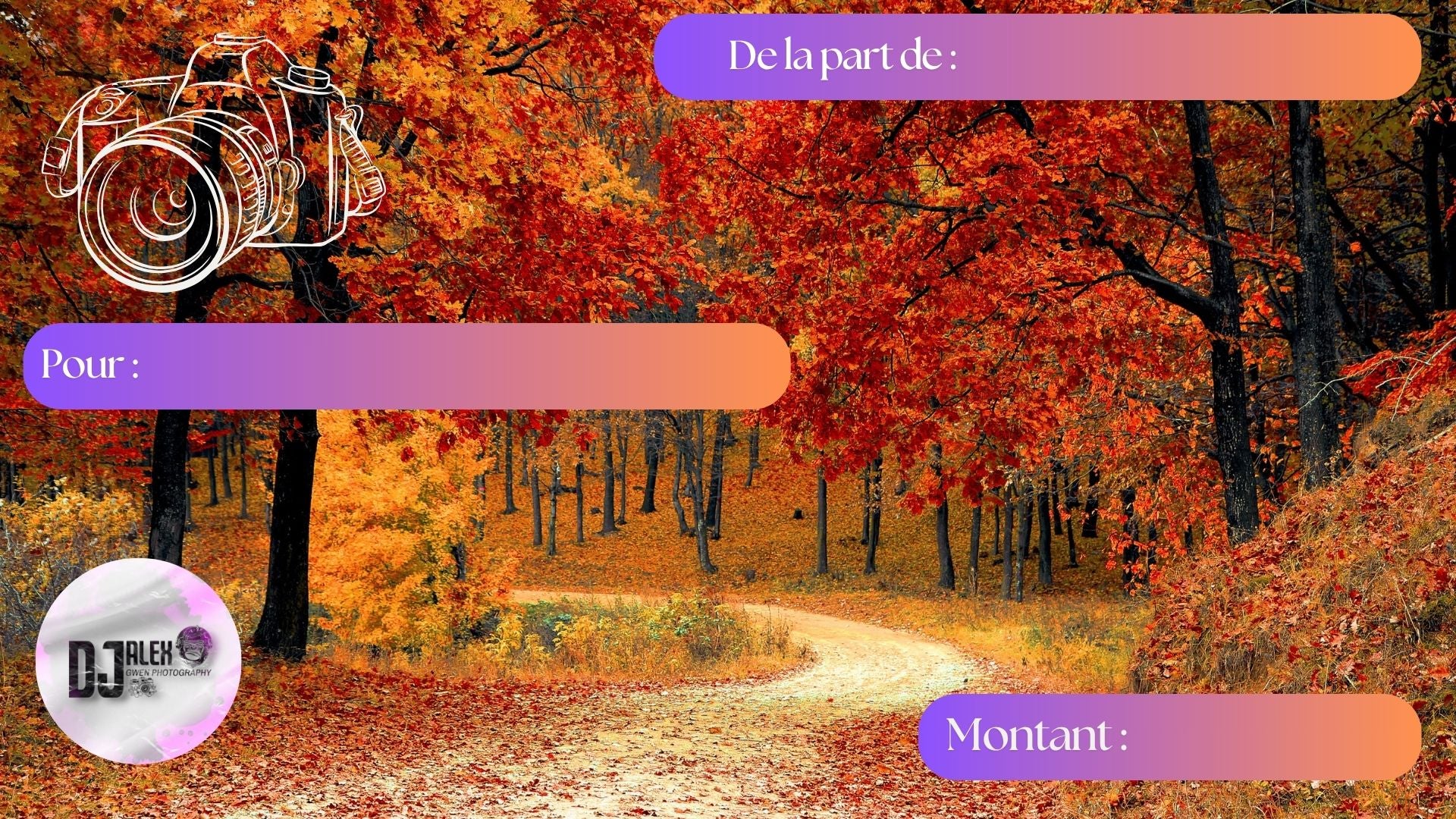 Carte cadeau photographie